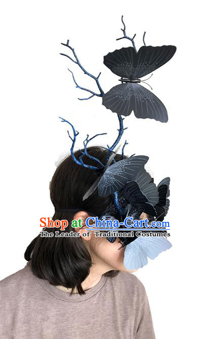 Halloween Venice Exaggerated Black Butterfly Face Mask Fancy Ball Props Catwalks Accessories Christmas Masks