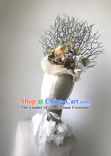 Top Grade Catwalks Hair Accessories Exaggerated Branch Headdress Halloween Modern Fancywork Headwear