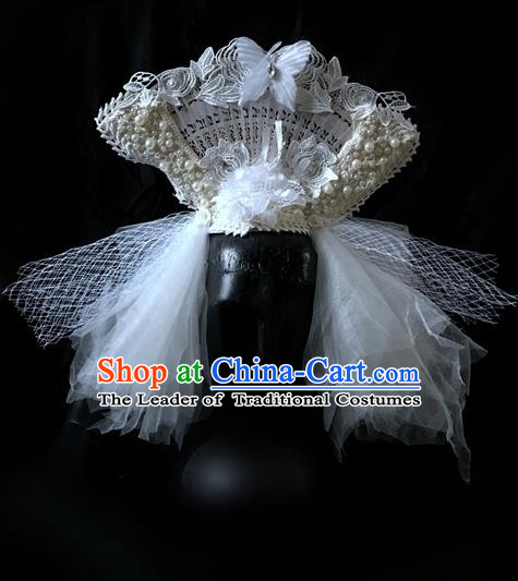 Top Grade Catwalks Hair Accessories Exaggerated Baroque Bride Hair Clasp Modern Fancywork Headwear