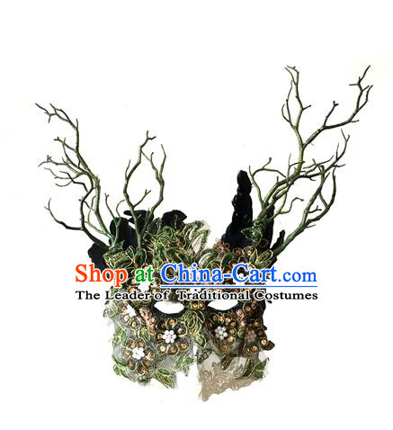 Top Performance Catwalks Headwear Halloween Cosplay Hair Accessories Mask