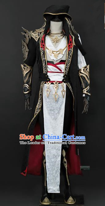 China Ancient Cosplay Swordsman Warriors Costumes Complete Set Chinese Traditional Knight-errant Clothing for Men