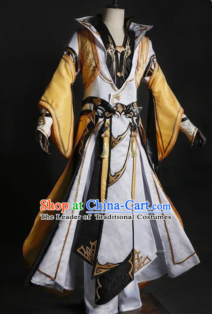 China Ancient Cosplay Chivalrous Expert Swordsman Costumes Complete Set Chinese Traditional Knight-errant Clothing for Men