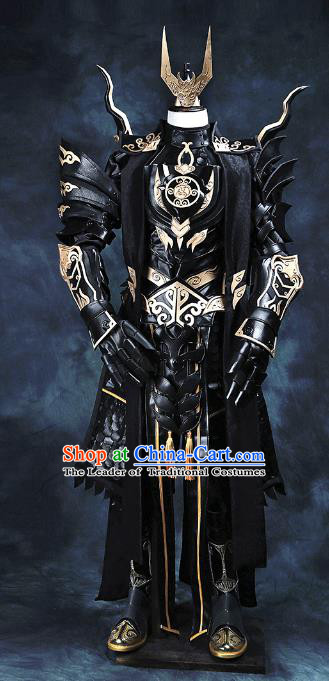 China Ancient Cosplay Swordsman Costumes General Armour Chinese Traditional Knight-errant Clothing for Men