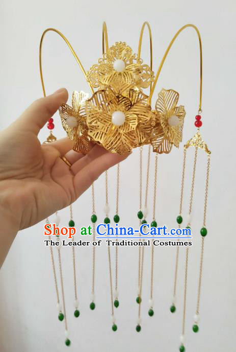China Ancient Hair Accessories Hanfu Princess Phoenix Coronet Tassel Hair Clips Chinese Classical Hairpins for Women