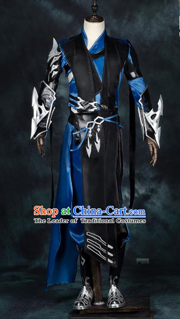 Traditional China Ancient Cosplay General Swordsman Costumes Complete Set Chinese Knight-errant Clothing for Men