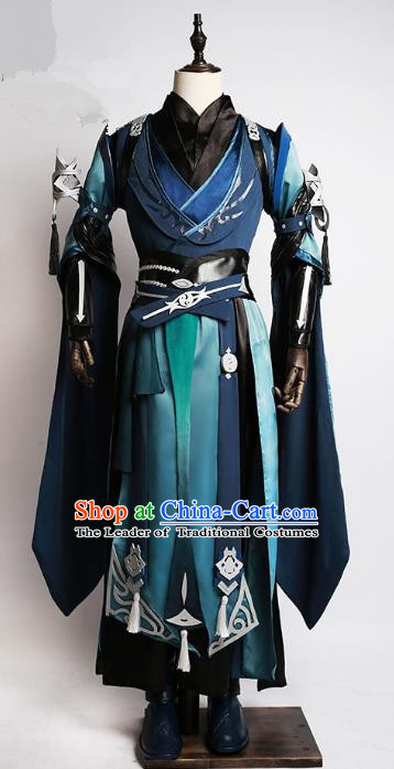China Traditional Cosplay Taoist Swordsman Costumes Chinese Ancient Kawaler Knight-errant Clothing for Men