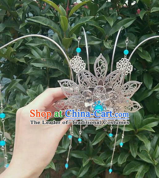 China Ancient Hair Accessories Chinese Traditional Phoenix Coronet Tassel Hairpins for Women