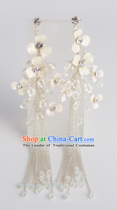 Bride Hair Accessories Princess Flowers Earrings Classical Wedding Eardrop for Women