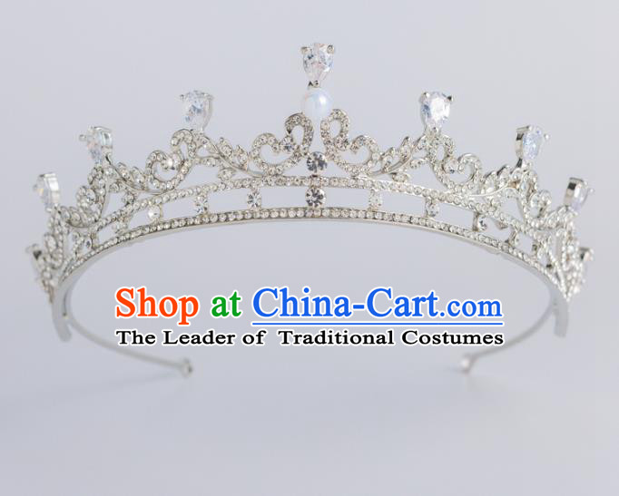 Baroque Bride Hair Accessories Classical Zircon Royal Crown Princess Imperial Crown Headwear for Women