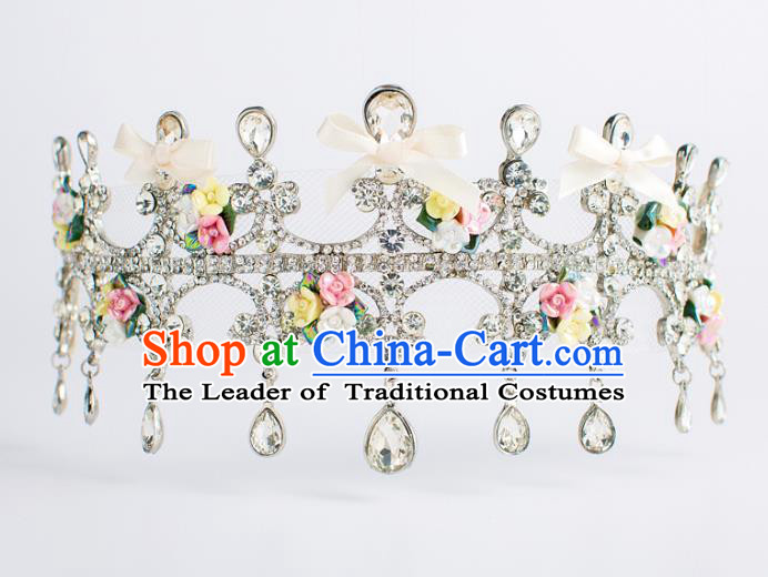 Baroque Bride Hair Accessories Classical Wedding Princess Crystal Imperial Crown Headwear for Women