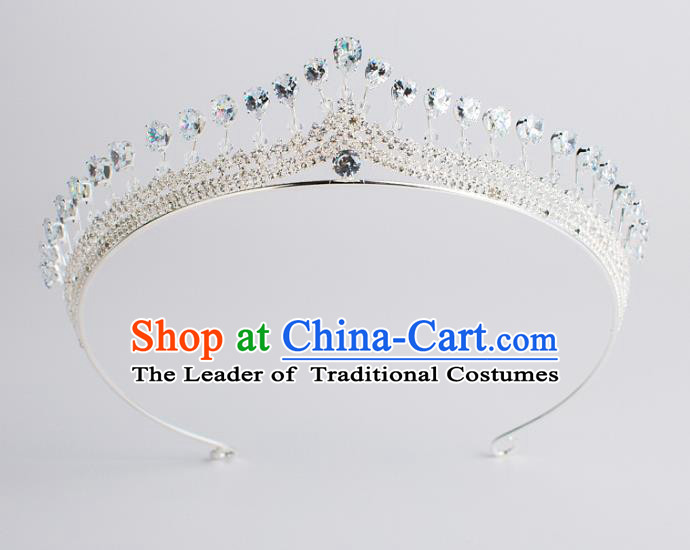 Baroque Bride Hair Accessories Zircon Royal Crown Wedding Princess Classical Imperial Crown for Women