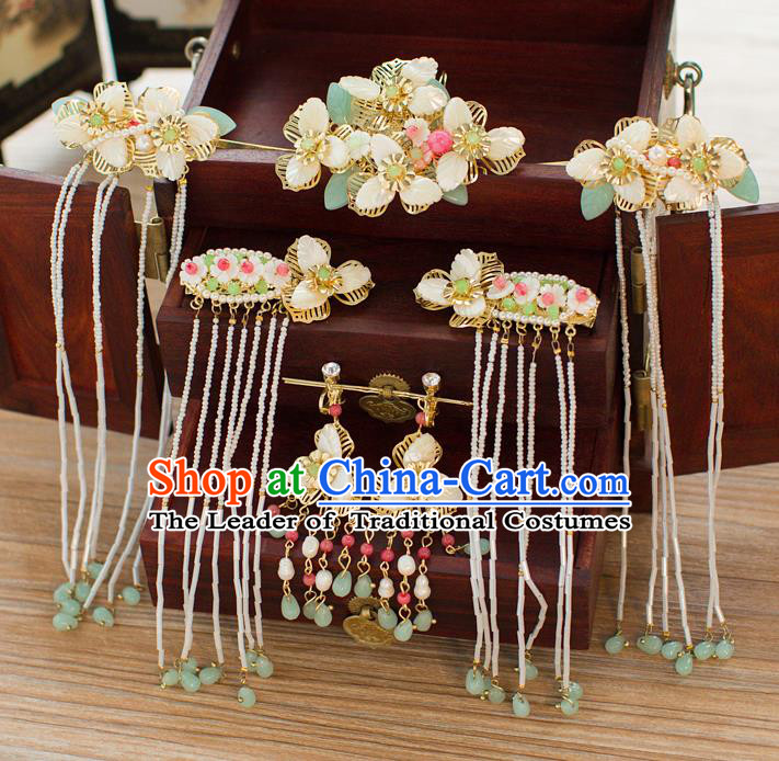 Chinese Traditional Palace Hair Accessories Xiuhe Suit Hair Comb Ancient Hairpins Complete Set for Women