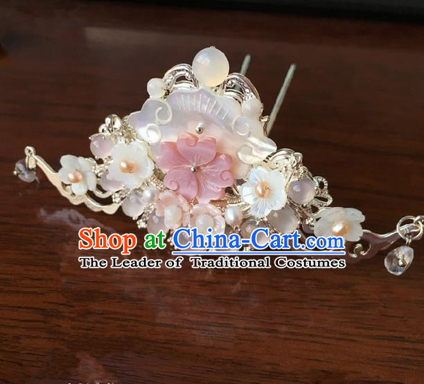 Traditional Handmade Chinese Ancient Classical Hair Accessories Shell Flowers Hairpins for Women