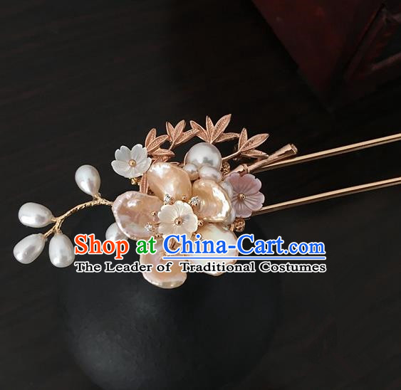 Traditional Handmade Chinese Ancient Classical Hair Accessories Pearls Hanfu Hairpins for Women