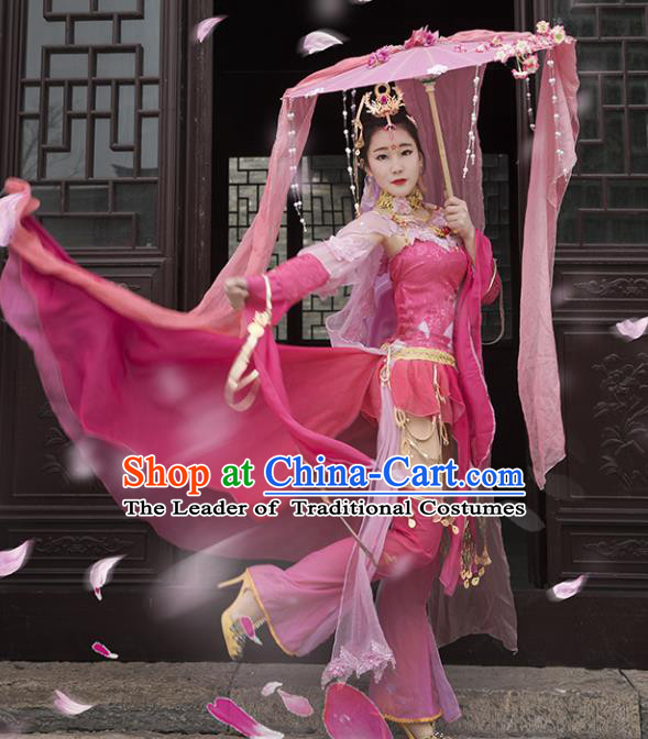 Chinese Ancient Palace Lady Dance Costume Cosplay Female Knight-errant Dress Hanfu Clothing for Women