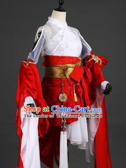 Chinese Ancient Young Lady Costume Cosplay Female Knight-errant Dress Hanfu Clothing for Women