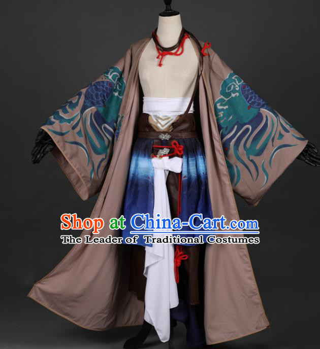 Traditional Chinese Ancient Military Officer Costume Cosplay Swordsman Hanfu Clothing for Men