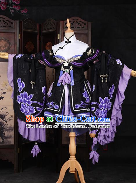 Chinese Ancient Young Lady Costume Cosplay Princess Swordswoman Dress Hanfu Clothing for Women