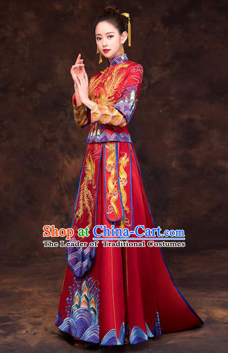 Traditional Chinese Wedding Costumes Traditional Xiuhe Suits Ancient Chinese bridal Full Dress