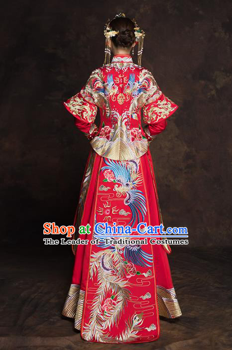 Traditional Chinese Wedding Costumes Traditional Xiuhe Suits Ancient Chinese bridal Full Dress