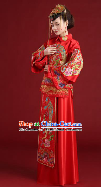 Traditional Chinese Wedding Costumes Traditional Xiuhe Suits Ancient Chinese bridal Full Dress