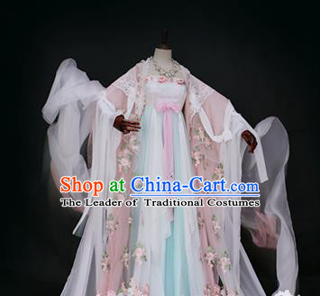 Chinese Ancient Palace Lady Hanfu Han Dynasty Imperial Concubine Queen Embroidered Historical Costumes for Women