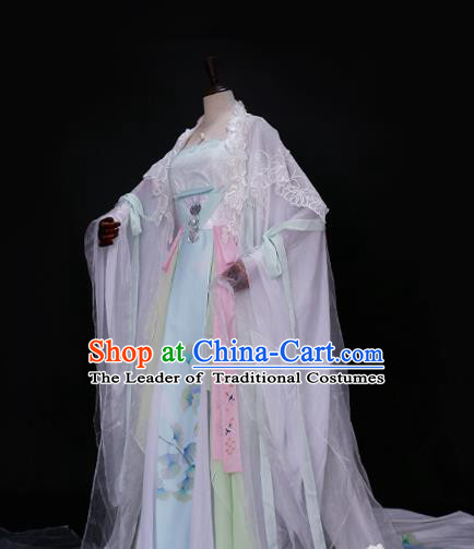 Chinese Ancient Palace Lady Hanfu Han Dynasty Imperial Concubine Queen Embroidered Historical Costumes for Women