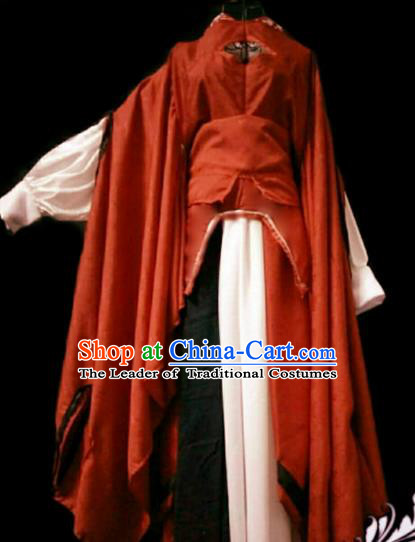 Chinese Ancient Cosplay Swordswoman Hanfu Dress Han Dynasty Heroine Costume for Women