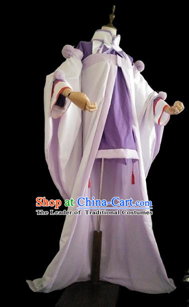 Chinese Ancient Cosplay Swordswoman Purple Hanfu Dress Han Dynasty Female Knight-errant Costume for Women