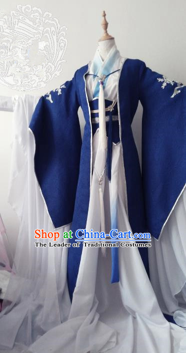 Chinese Ancient Nobility Childe Royal Highness Costume Cosplay Prince Swordsman Clothing for Men