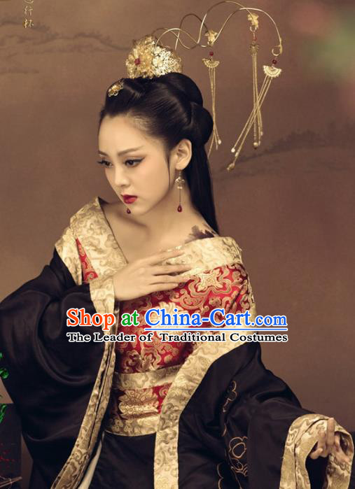 Chinese Ancient Palace Lady Hanfu Han Dynasty Imperial Concubine Queen Embroidered Historical Costumes for Women