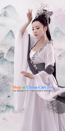 Traditional Chinese Ancient Imperial Concubine Dress Tang Dynasty Princess Embroidered Costume and Headpiece for Women