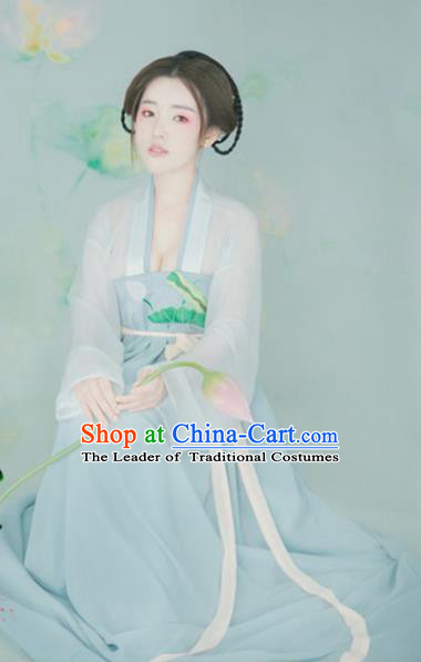 Traditional Chinese Ancient Palace Lady Dress Tang Dynasty Princess Embroidered Costume for Women