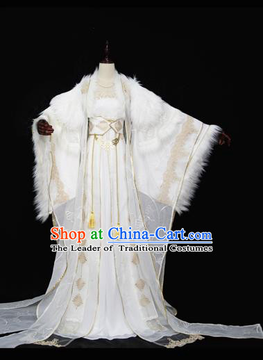 Chinese Ancient Cosplay Queen Costume Tang Dynasty Empress Embroidered Hanfu Dress for Women
