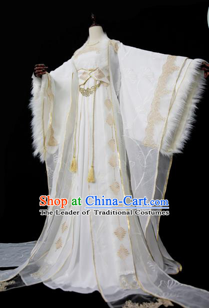 Chinese Ancient Palace Lady Hanfu Han Dynasty Imperial Concubine Queen Embroidered Historical Costumes for Women