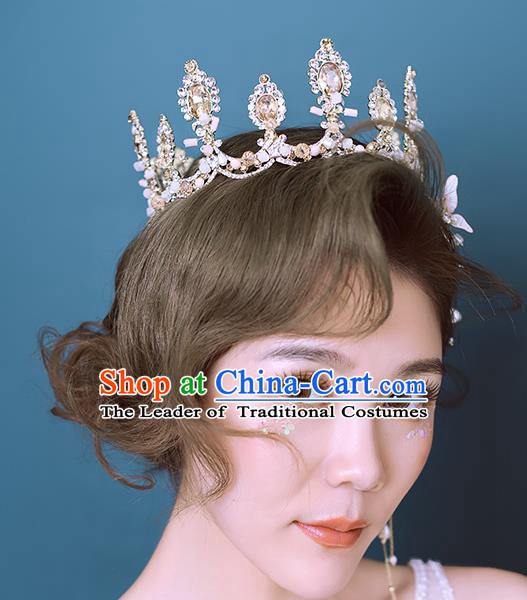 Baroque Style Hair Jewelry Accessories Bride Crystal Royal Crown Princess Hair Clasp for Women