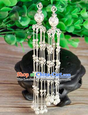 Top Grade Chinese Handmade Accessories Hanfu Eardrop Long Tassel Earrings for Women