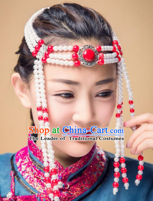 Traditional Chinese Mongol Nationality Dancing Costume Mongols Female Folk Dance Headwear Mongolian Minority Embroidery Costume