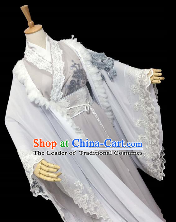 Chinese Ancient Swordsman Hanfu Han Dynasty Imperial Concubine Queen Embroidered Historical Costumes