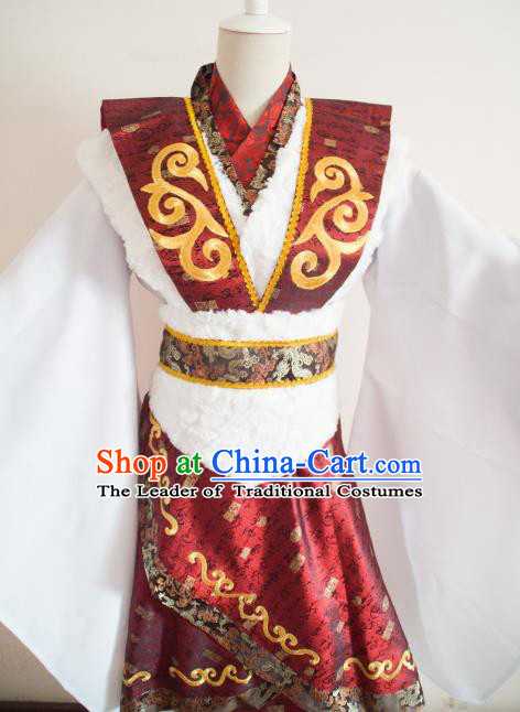 Chinese Ancient Swordsman Hanfu Han Dynasty Imperial Concubine Queen Embroidered Historical Costumes