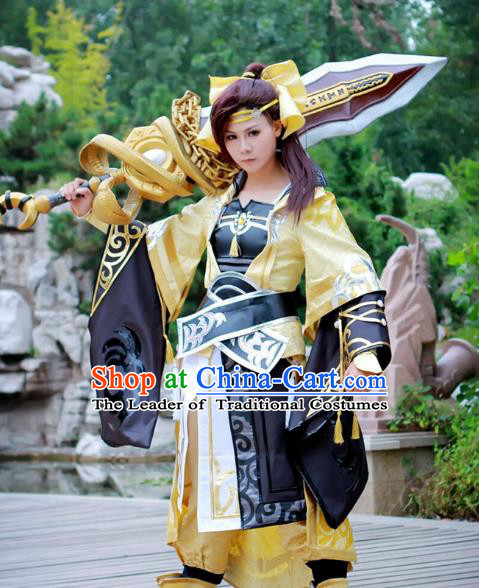 Chinese Traditional Ancient Female Assassin Warrior Body Armor Cosplay Swordswoman Costume for Women