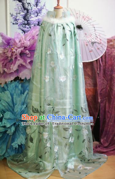 Chinese Traditional Ancient Nobility Lady Clothing Song Dynasty Princess Green Cloak for Women