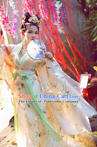 Chinese Ancient Palace Lady Hanfu Han Dynasty Imperial Concubine Queen Embroidered Historical Costumes for Women