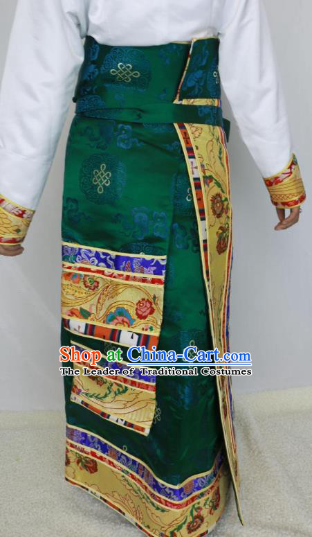 Traditional Chinese Zang Nationality Dance Costume China Tibetan Minority Enthic Clothing