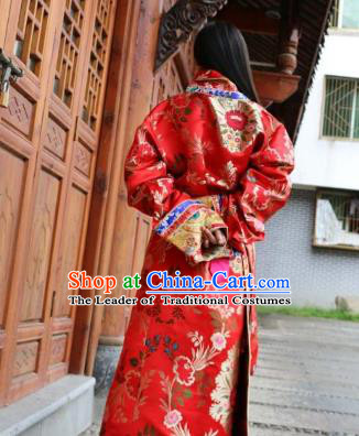 Traditional Chinese Zang Nationality Dance Costume China Tibetan Minority Enthic Clothing