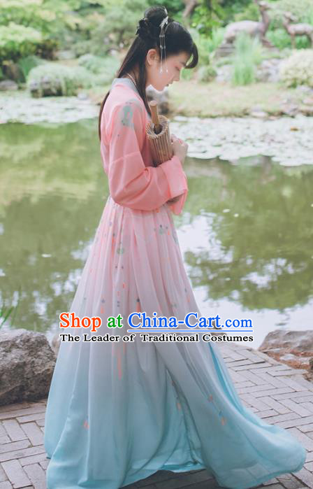 Chinese Ancient Palace Lady Hanfu Han Dynasty Imperial Concubine Queen Embroidered Historical Costumes