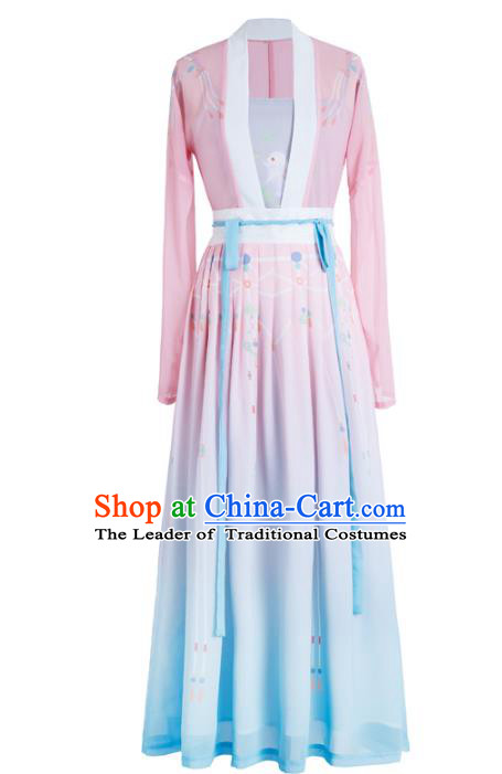 Chinese Ancient Palace Lady Hanfu Han Dynasty Imperial Concubine Queen Embroidered Historical Costumes