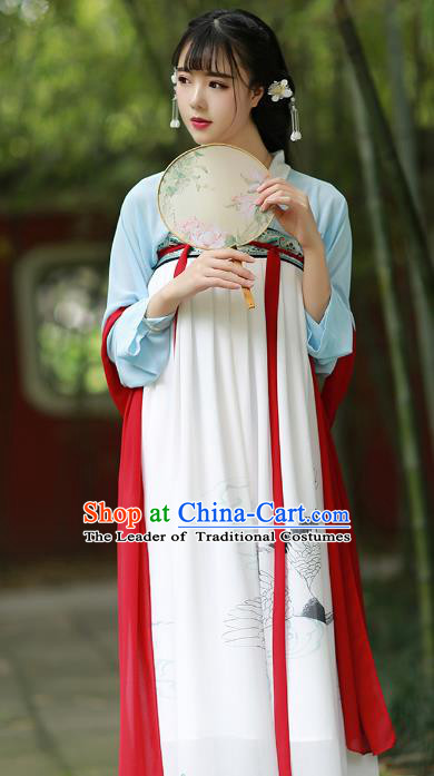 Chinese Traditional Tang Dynasty Young Lady Costumes Ancient Court Maid Clothing for Women