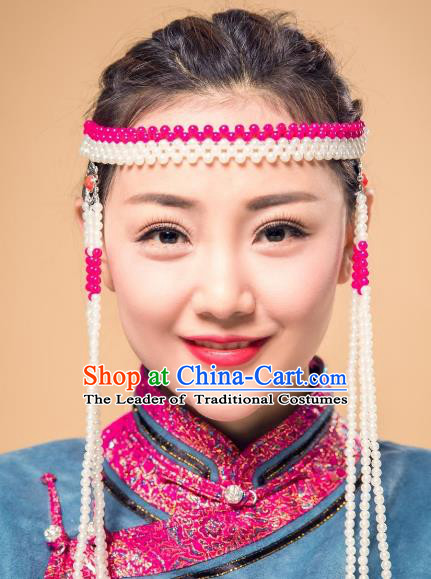 Traditional Chinese Mongol Nationality Dancing Costume Mongols Female Folk Dance Headwear Mongolian Minority Embroidery Costume