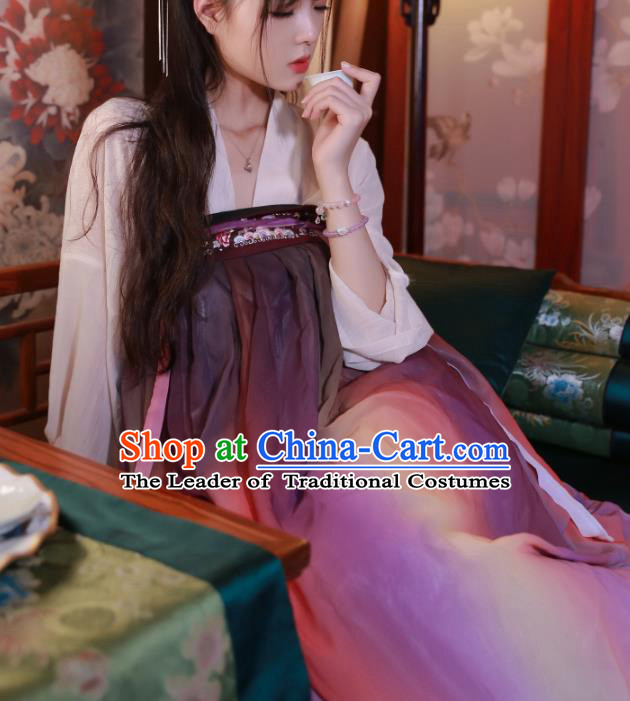 Chinese Ancient Palace Lady Hanfu Han Dynasty Imperial Concubine Queen Embroidered Historical Costumes